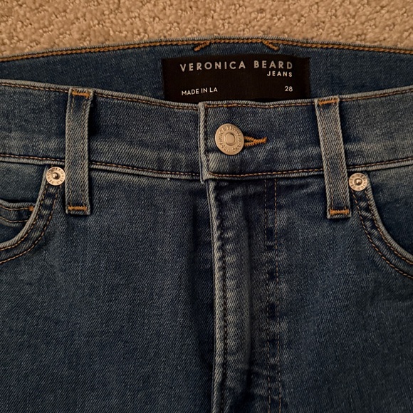 NWT Veronica Beard Carson Ankle Flare High Rise Jean in Tide Down Size 28 - Picture 7 of 9
